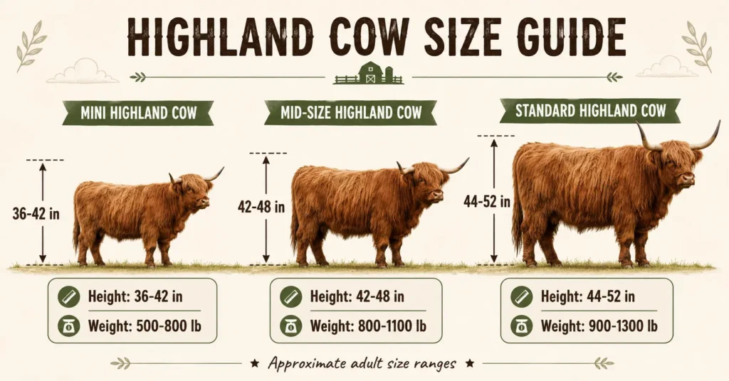 Highland Cow Size Height Weight and Growth Guide