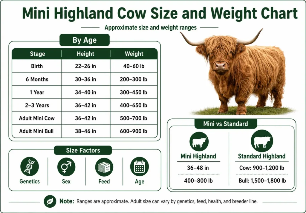 Mini Highland Cow Size and Weight Chart: 7 Amazing Secrets