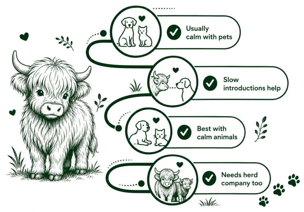 Can Mini Highland Cows Live With Other Pets