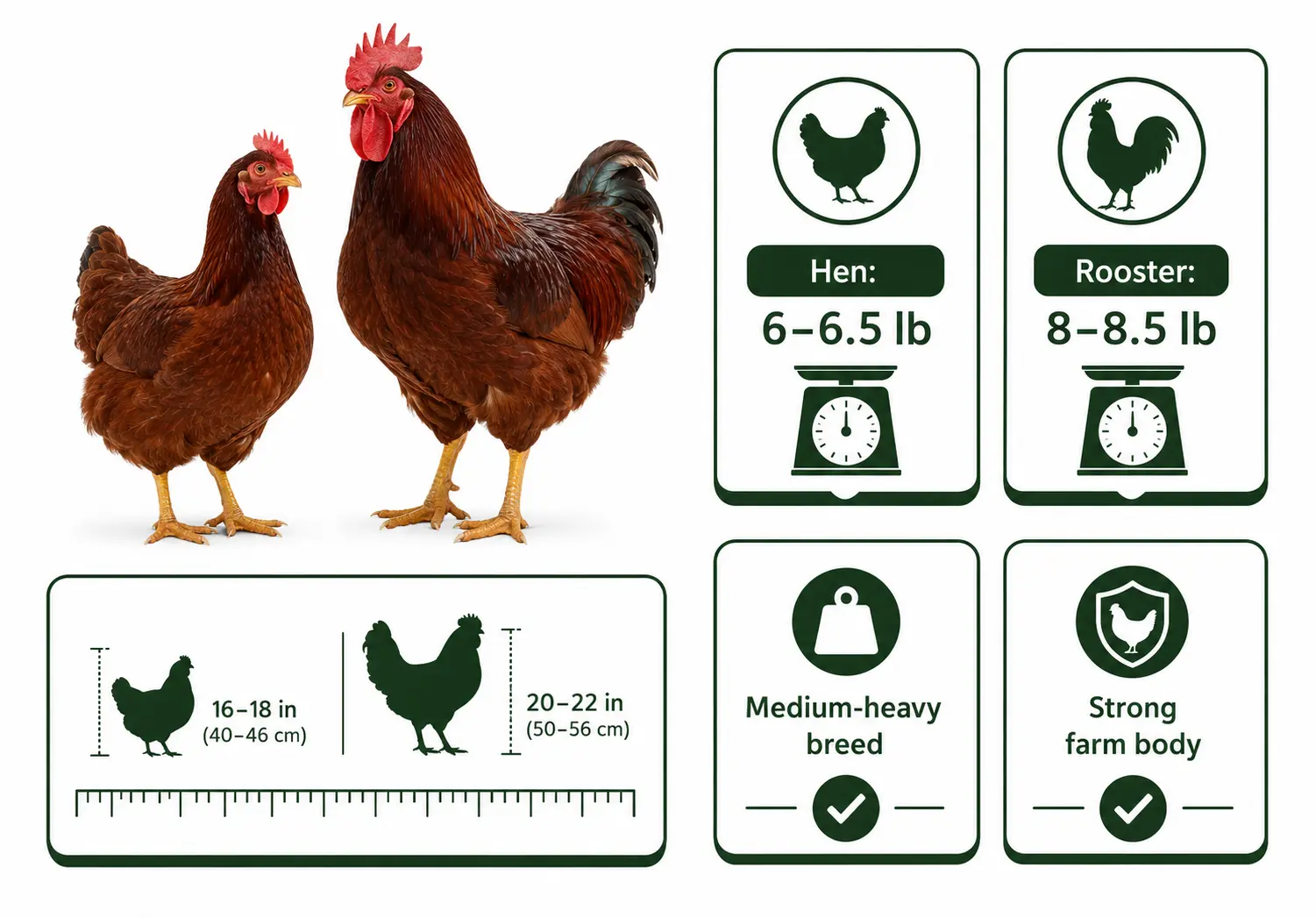 Rhode Island Red Size and Weight