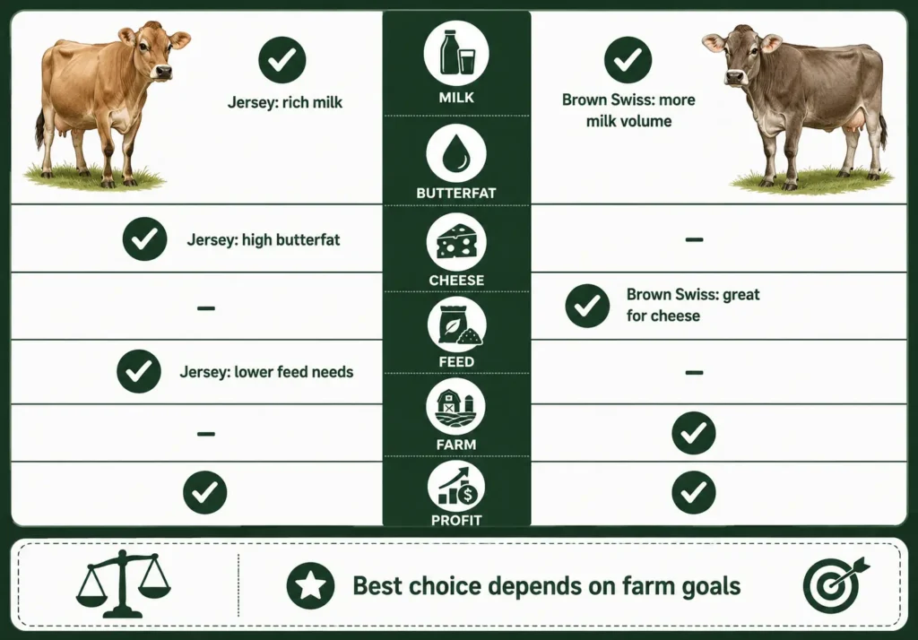 Which Is Better for Dairy Farming Jersey or Brown Swiss