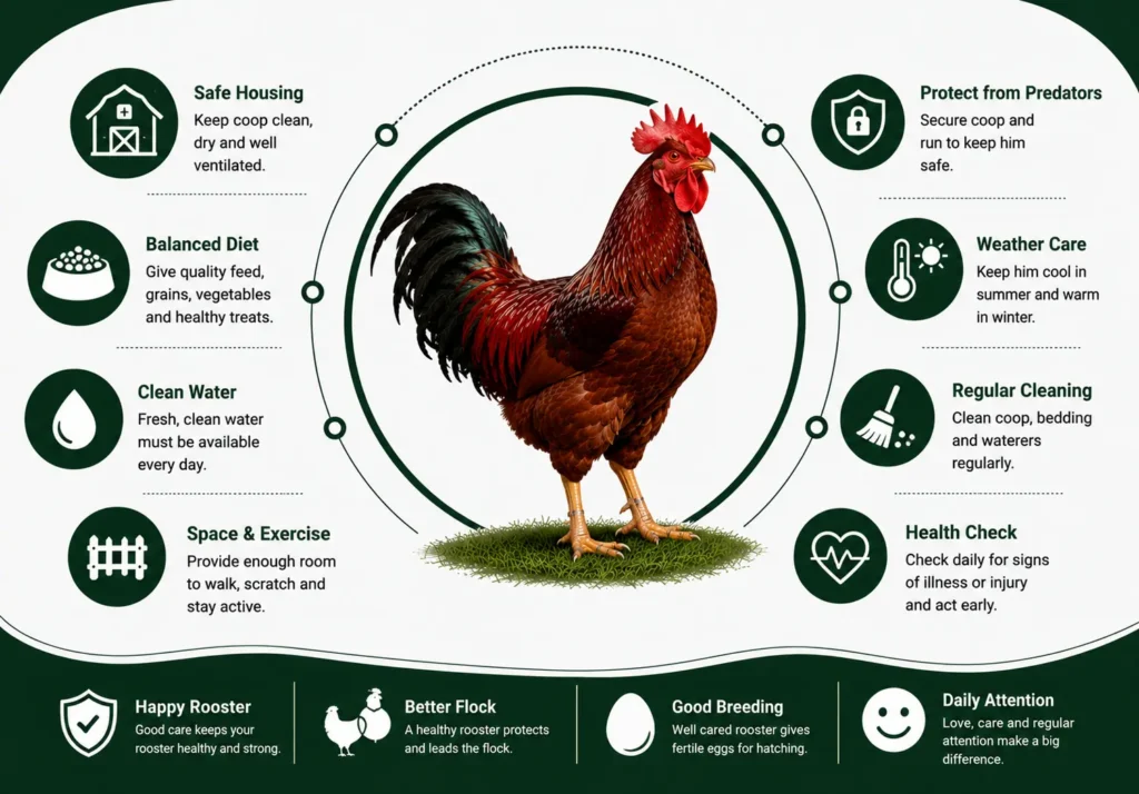 Benefits of Keeping a Rhode Island Red Rooster in Backyard Flocks