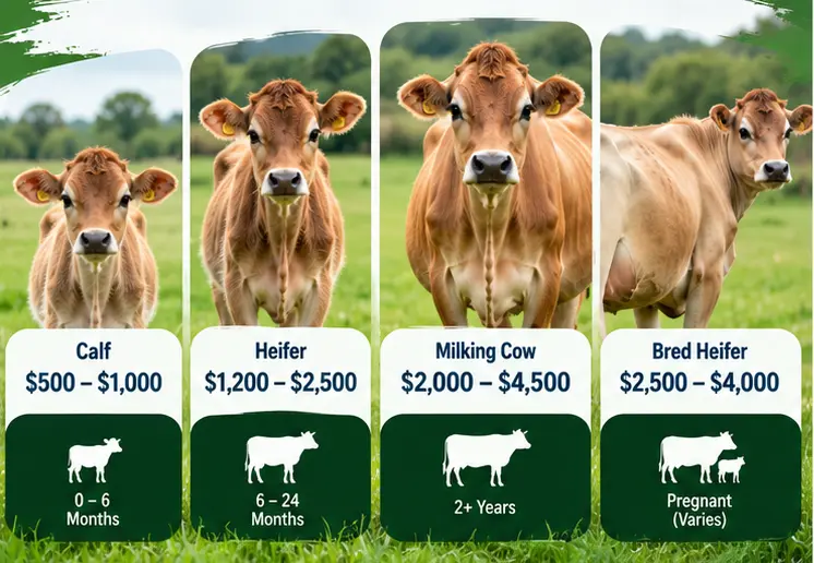 Jersey Cow Price by Age and Type