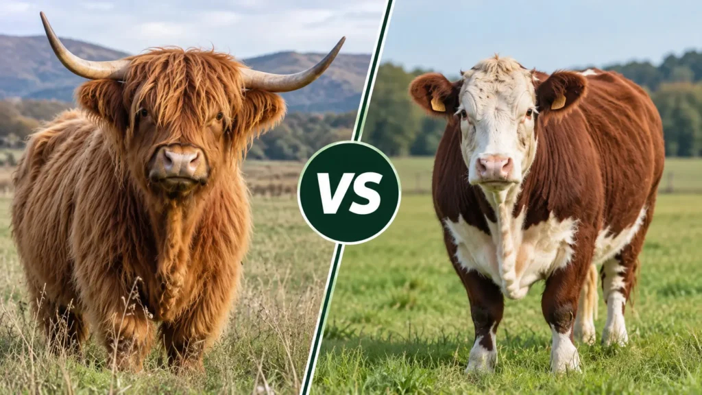 Mini Highland Cow vs Mini Hereford: 7 Important Differences