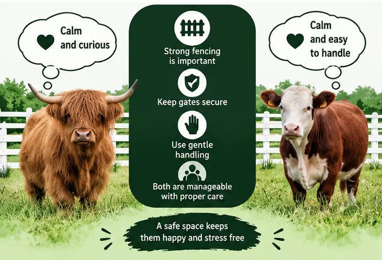 Mini Highland vs Mini Hereford Fencing and Handling Needs