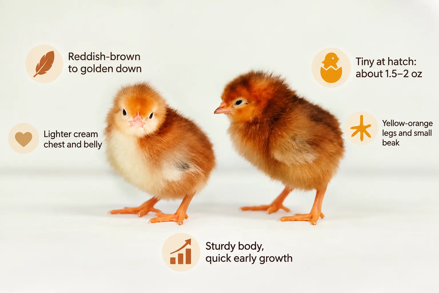 Rhode Island Red Chick Appearance and Size