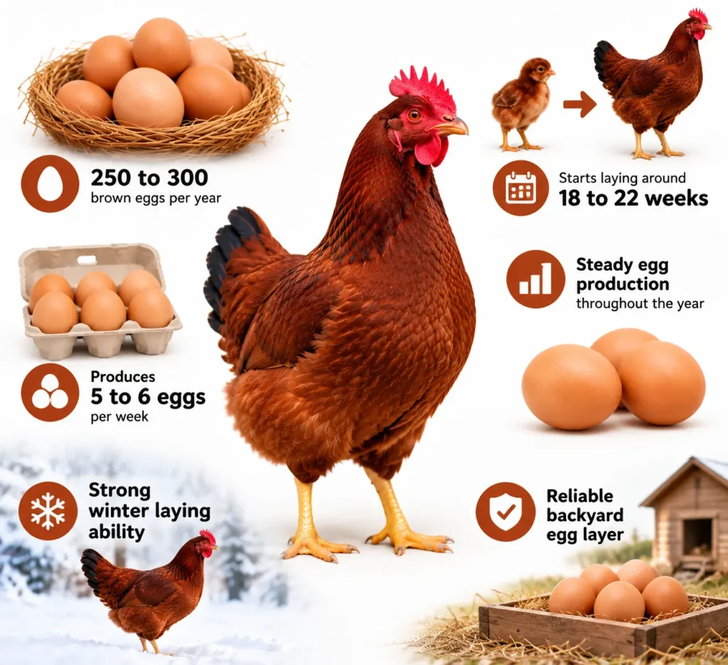 Rhode Island Red Hen Egg Production and Laying Age