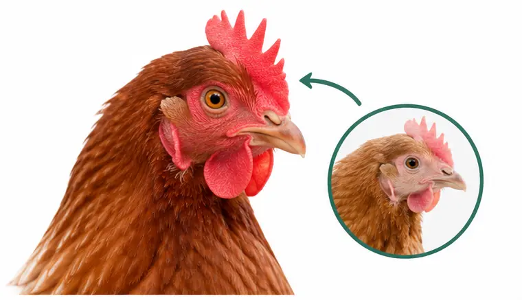 1. Her Comb and Wattles Become Red