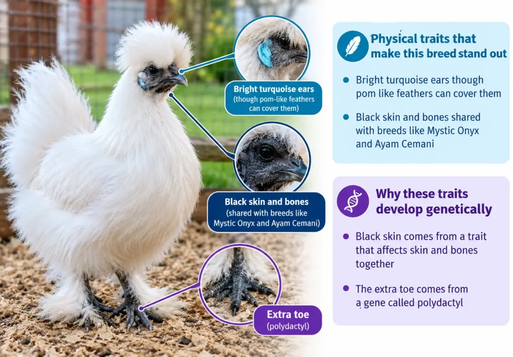 Silkie Chicken Skin and Unique Physical Features